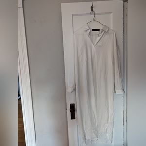 Zanzea white shirt dress, midi, size medium NWT